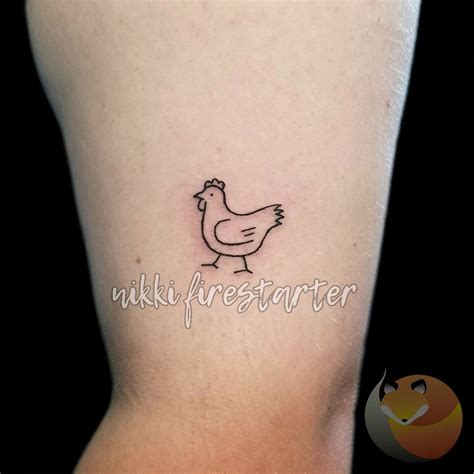 Cute chicken tattoo - Vintage nicknames – Dot, Lucy, Betty, Effie, Nellie. Classic boy/girl names – Alice, Charlotte, Benjamin, Samuel. Family names – Grandma Elsie, Aunt JoJo, Cousin Walter. Familiar human names make chickens approachable and part of the family.